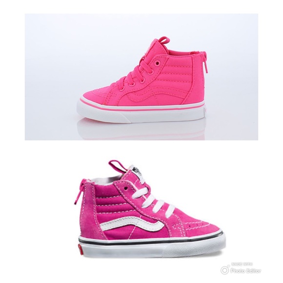 Other - Toddler Vans Sk8 Hi Zip size 11 neon 10.5 pink